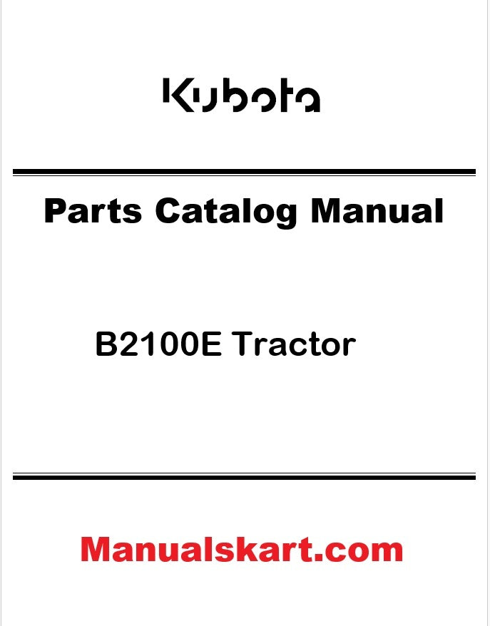 Kubota B2100E Tractor Pdf Parts Catalog Manual