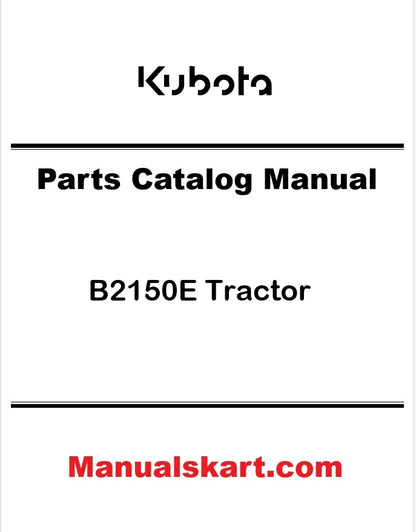 Kubota B2150E Tractor Pdf Parts Catalog Manual
