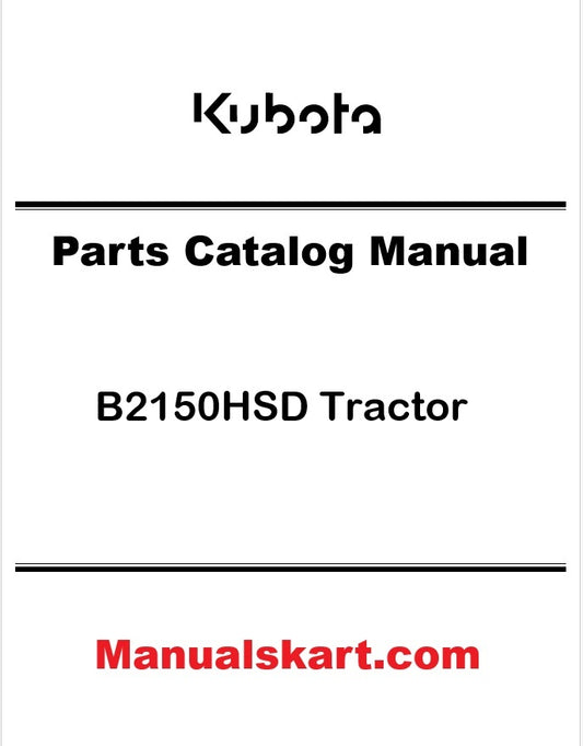 Kubota B2150HSD Tractor Pdf Parts Catalog Manual