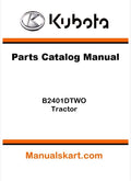 Kubota B2401DTWO Tractor Pdf Parts Catalog Manual