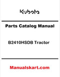 Kubota B2410HSDB Tractor Pdf Parts Catalog Manual