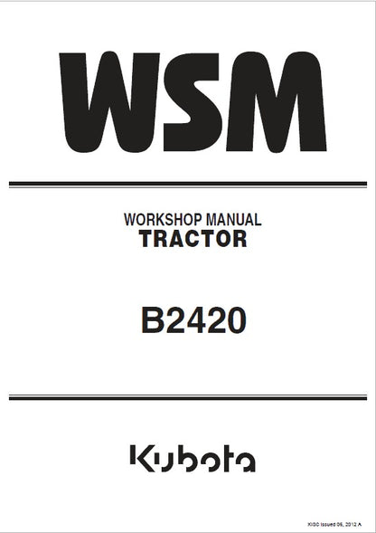 Kubota B2420 Tractor Pdf Repair Service Manual