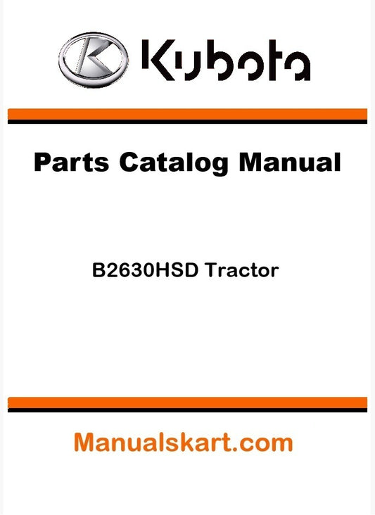 Kubota B2630HSD Tractor Pdf Parts Catalog Manual