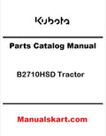 Kubota B2710HSD Tractor Pdf Parts Catalog Manual