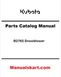 Kubota B2765 Snowblower Pdf Parts Catalog Manual