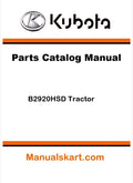 Kubota B2920HSD Tractor Pdf Parts Catalog Manual