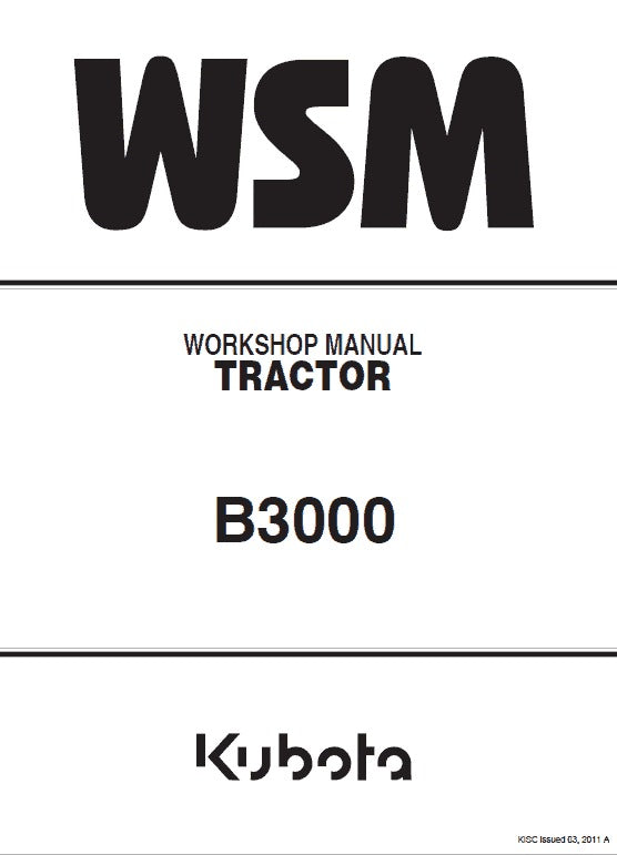 Kubota B3000 Tractor Pdf Repair Service Manual