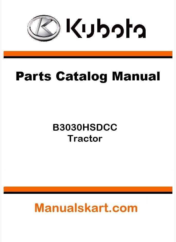 Kubota B3030HSDCC Tractor Pdf Parts Catalog Manual