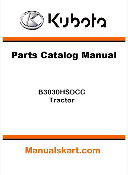 Kubota B3030HSDCC Tractor Pdf Parts Catalog Manual
