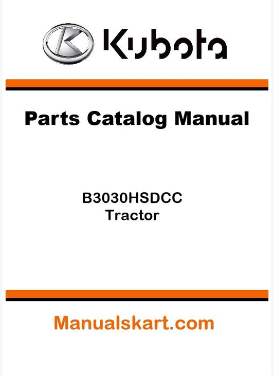 Kubota B3030HSDCC Tractor Pdf Parts Catalog Manual