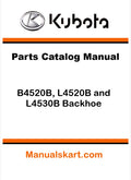 Kubota B4520B, L4520B and L4530B Backhoe Pdf Parts Catalog Manual