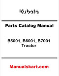 Kubota B5001, B6001, B7001 Tractor Pdf Parts Catalog Manual