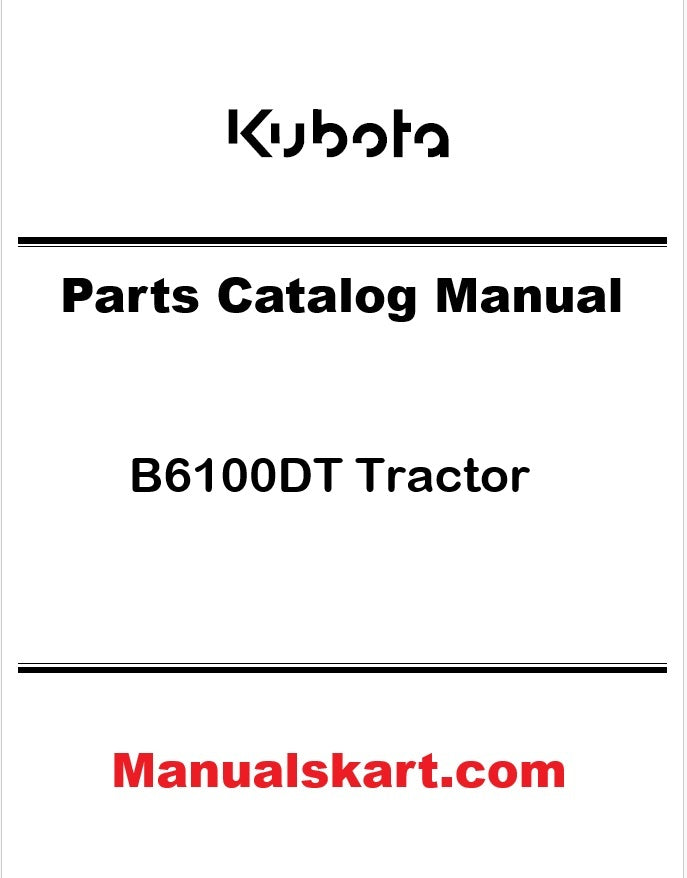 Kubota B6100DT Tractor Pdf Parts Catalog Manual