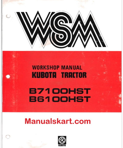 Kubota B6100HST, B7100HST Tractor Pdf Repair Service Manual