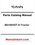 Kubota B6100HST-D Tractor Pdf Parts Catalog Manual