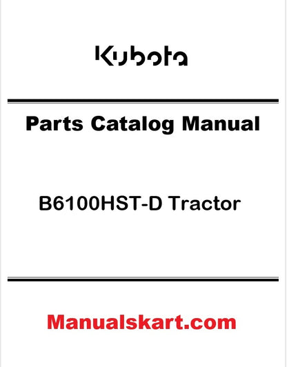 Kubota B6100HST-D Tractor Pdf Parts Catalog Manual