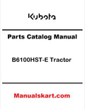 Kubota B6100HST-E Tractor Pdf Parts Catalog Manual