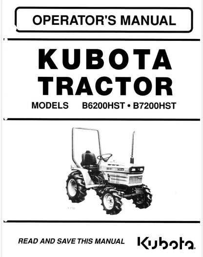 Kubota B6200HST, B7200HST Tractor Pdf Operator's Manual