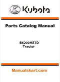 Kubota B6200HSTD Tractor Pdf Parts Catalog Manual