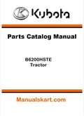 Kubota B6200HSTE Tractor Pdf Parts Catalog Manual