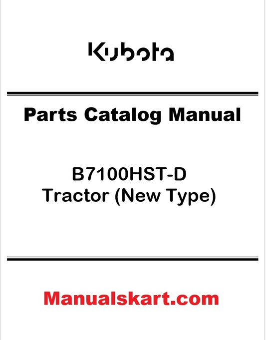 Kubota B7100HST-D Tractor Pdf Parts Catalog Manual (New Type)