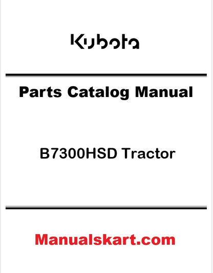 Kubota B7300HSD Tractor Pdf Parts Catalog Manual