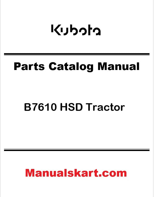 Kubota B7610 HSD Tractor Pdf Parts Catalog Manual