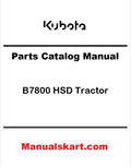 Kubota B7800 HSD Tractor Pdf Parts Catalog Manual