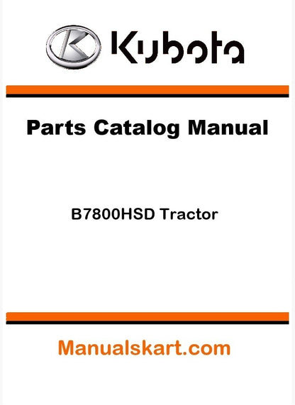 Kubota B7800HSD Tractor Parts Catalog Pdf Manual