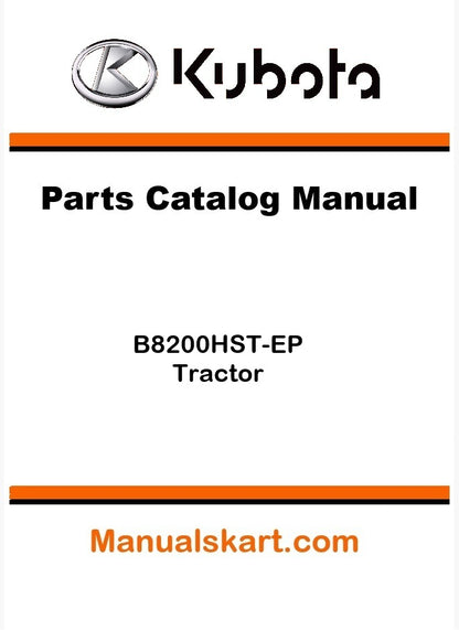 Kubota B8200HST-EP Tractor Parts Catalog Pdf Manual