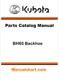 Kubota BH65 Backhoe Pdf Parts Catalog Manual