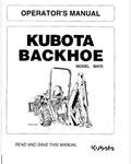 Kubota BH70 Backhoe Pdf Operator's Manual