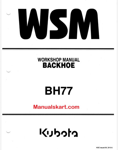 Kubota BH77 Backhoe Pdf Repair Service Manual