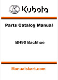 Kubota BH90 Backhoe Pdf Parts Catalog Manual