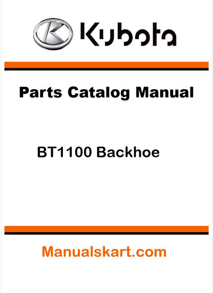 Kubota BT1100 Backhoe Pdf Parts Catalog Manual