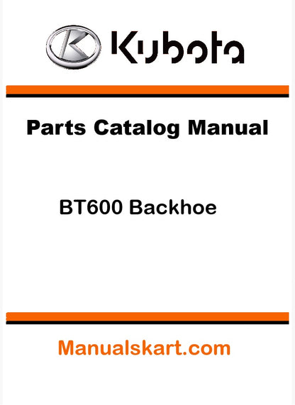 Kubota BT600 Backhoe Pdf Parts Catalog Manual