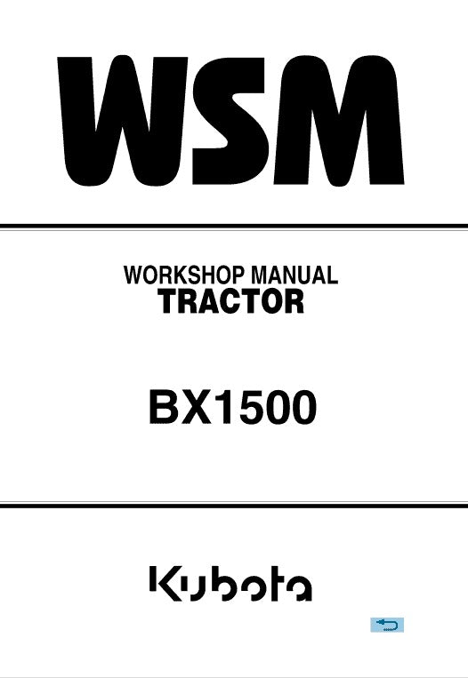 Kubota BX1500 Tractor Pdf Repair Service Manual