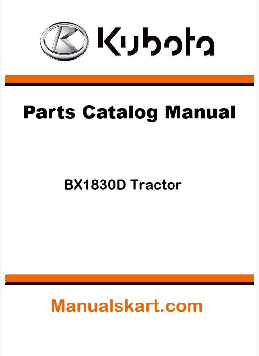 Kubota BX1830D Tractor Parts Catalog Pdf Manual