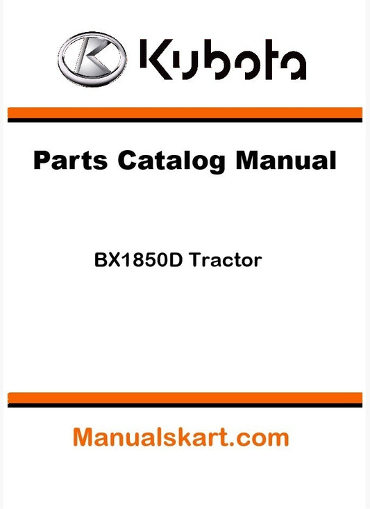Kubota BX1850D Tractor Parts Catalog Pdf Manual
