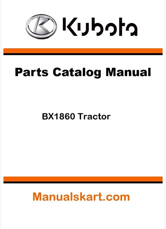 Kubota BX1860 Tractor Parts Catalog Pdf Manual