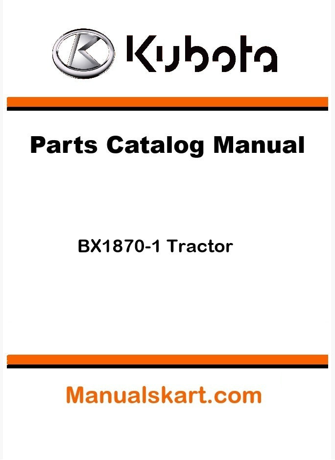Kubota BX1870-1 Tractor Parts Catalog Pdf Manual