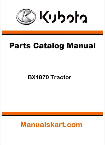Kubota BX1870 Tractor Parts Catalog Pdf Manual