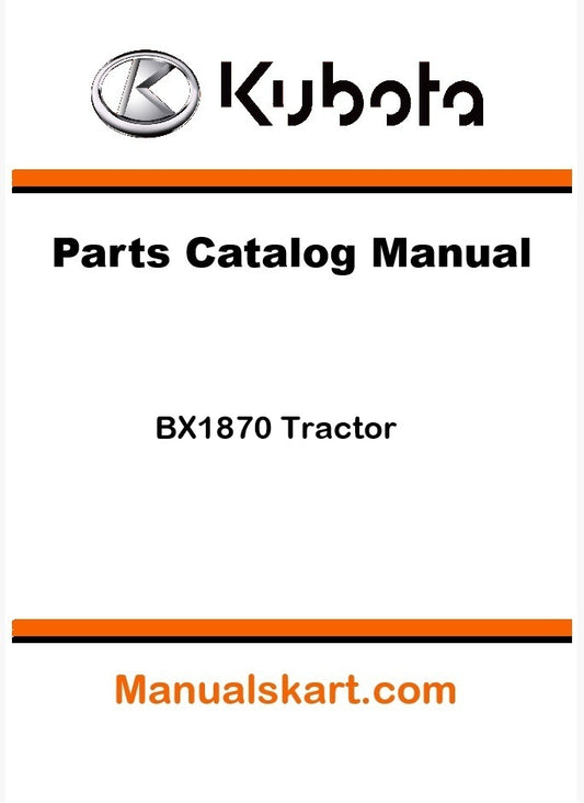 Kubota BX1870 Tractor Parts Catalog Pdf Manual
