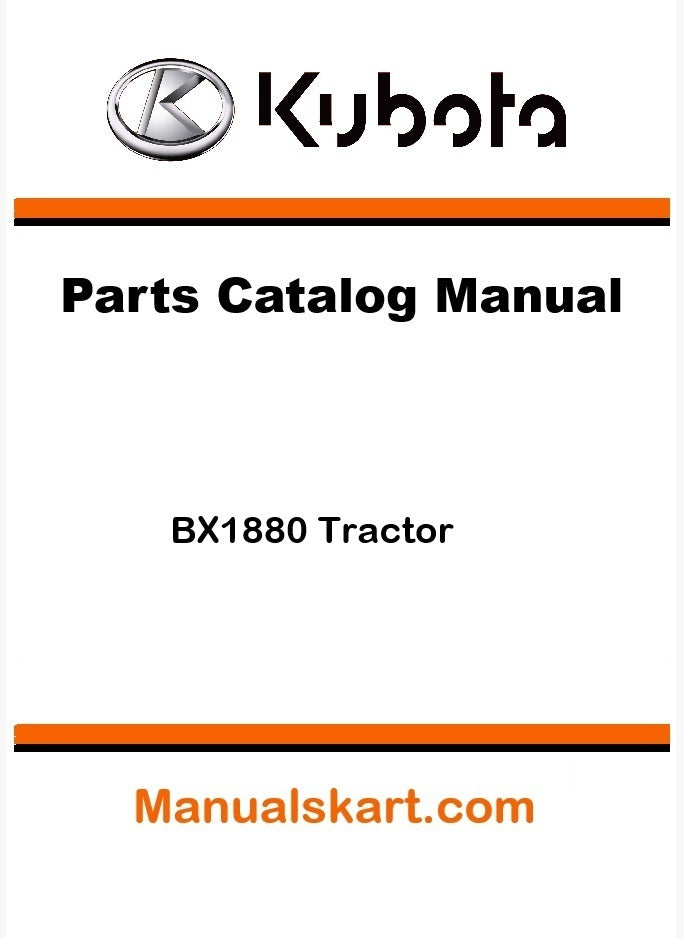 Kubota BX1880 Tractor Parts Catalog Pdf Manual