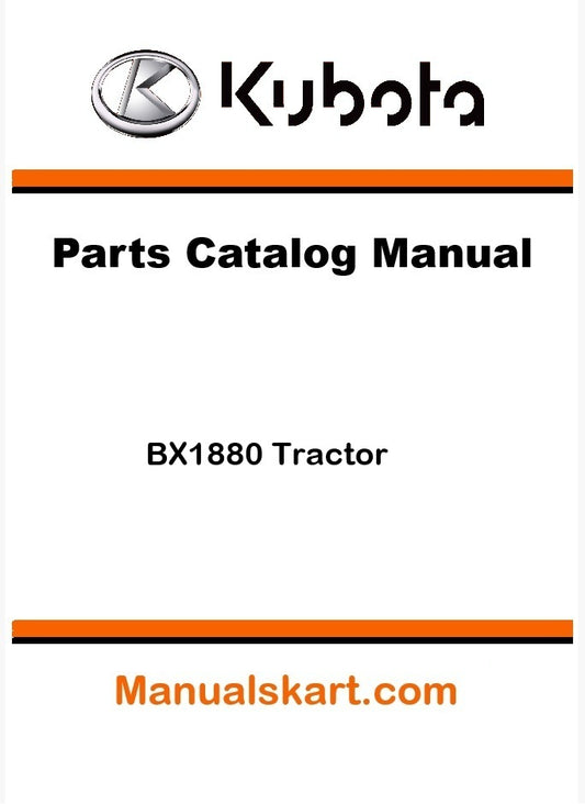 Kubota BX1880 Tractor Parts Catalog Pdf Manual