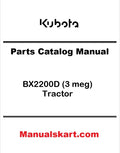 Kubota BX2200D (3 meg) Tractor Pdf Parts Catalog Manual