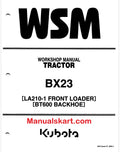 Kubota BX23, LA210-1, BT600 Tractor, Front Loader Backhoe Pdf Repair Service Manual