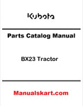 Kubota BX23 Tractor Pdf Parts Catalog Manual
