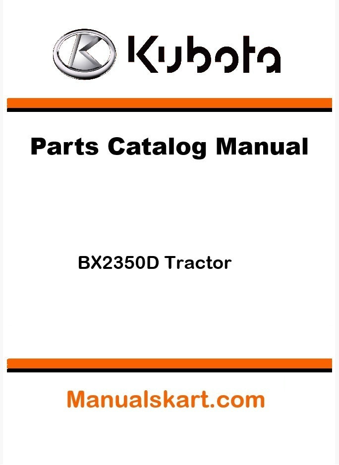 Kubota BX2350D Tractor Parts Catalog Pdf Manual