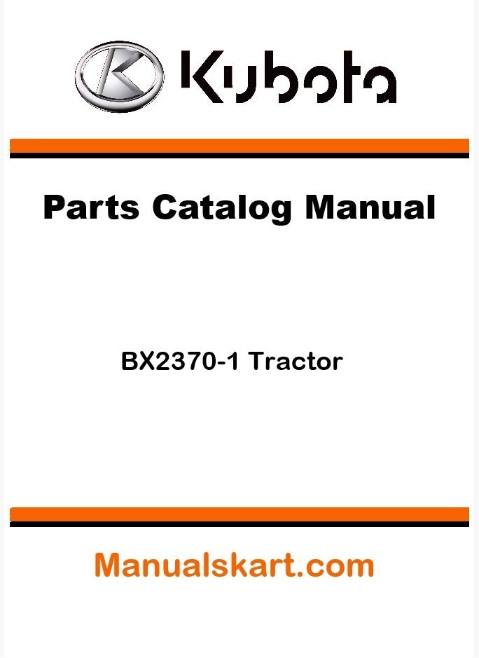 Kubota BX2370-1 Tractor Parts Catalog Pdf Manual